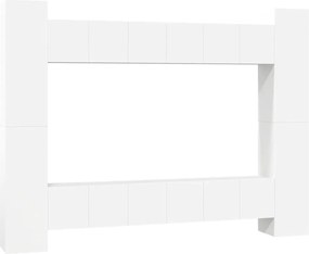 3078652 vidaXL Комплект ТВ шкафове от 10 части, бял, инженерно дърво