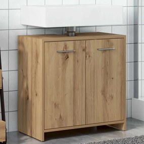 856040 vidaXL Шкаф за мивка за баня, дъб артизан, 60x33x60см, инженерно дърво