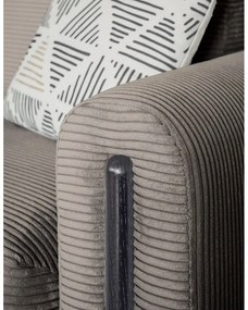 Светлокафяв сгъваем/с място за съхранение диван от рипсено кадифе 244 cm Arcadova – ELTAP