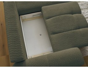 Сгъваем/с място за съхранение ъглов диван от прежда с примки от букле в цвят каки (десен ъгъл) Roxelane – Bobochic Paris