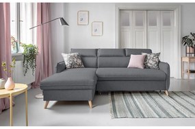Тъмно сив ъглов разтегателен диван, ляв ъгъл Sweet Harmony - Miuform