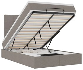 3313151 vidaXL Османска легло с матрак, таупе, 120x200 см, плат