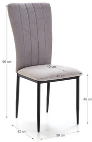 Светлосиви трапезни столове в комплект от 4 бр. Holly – Marckeric