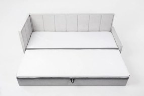 Сив шенилов разтегателен диван с място за съхранение 214 cm Fulgeo – ELTAP
