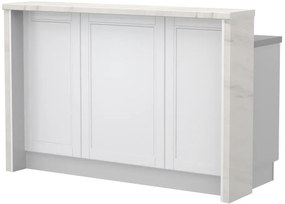 Бар Пейка Tahoma-Length: 150 cm-White matte-White Marble