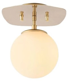 Осветително тяло за таван в златисто със стъклен абажур 20x25 cm Well – Opviq lights