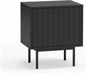 Черно матово нощно шкафче Sierra – Teulat