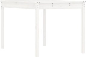 823970 vidaXL Градинска маса бяла 121x82,5x76 см борово дърво масив