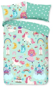 Памучно детско спално бельо за детско креватче в цвят мента 100x135 cm Fantastic – Good Morning