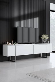 ТВ шкаф Luxe, цвят Бял Сребърен