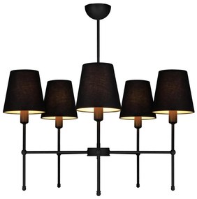 Полилей на прът MADELA 5xE14/40W/230V черен