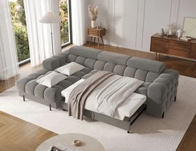 Ъглов диван Freyia-Тъмносив-Ляв