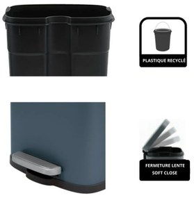 Стоманено кошче за боклук с педал в петролен цвят 5 l Akira – Spirella