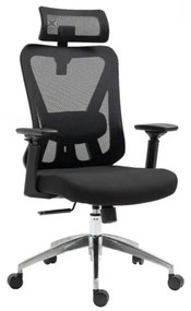 Офис стол Aero Trone Lite, До 120 кг, Ергономичен, Дишаща мрежа, Черен