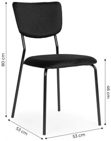 Комплект от 4 трапезни стола - тапицирани кадифени столове с метална конструкция