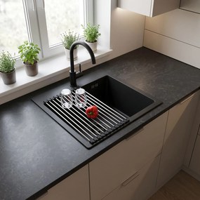 Стоманена мивка с комплект аксесоари 3 бр. REA Leo 40 Black