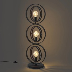 Модерна подова лампа черна с 3 светлини - Indu