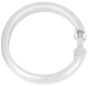 Комплект от 12 бели пластмасови пръстена за завеса за душ - Wenko