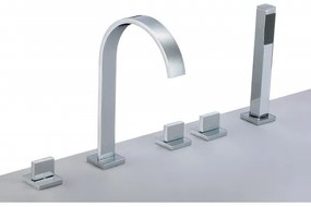 Стоящ смесител за вана ICL 6218028, месинг, хром, със слушалка и превключвател