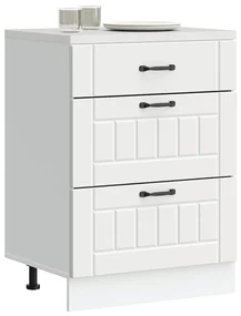 854269 vidaXL Кухненски шкаф Lucca Бяла инженерна дървесина