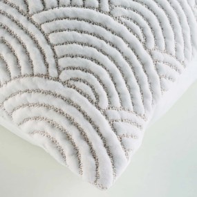 Бяло/бежово комплект шалте и калъфка за възглавница от джърси 220x240 cm Cassandra – douceur d'intérieur