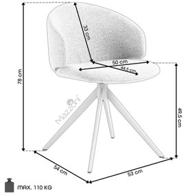 НЭЛЯ Бежово (тъкан Басэл 24)/черни крака - МОДЕРЕН ТАПИЦИРАН ВЪРТЯЩ СЕ СТОЛ ПЛЕТЕНИЦА ЗА ДНЕВНА/ТРАПЕЗАРИЯ/ОФИС