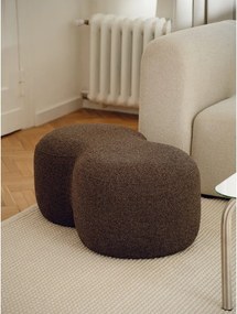 Тъмнокафява табуретка от прежда с примки от букле Umbo – noo.ma