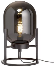 Черна настолна лампа със стъклен абажур (височина 34 cm) Regi – Fischer &amp; Honsel