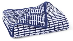 Бяла/синя хавлиена кърпа от тери със смес от бамбук 70x140 cm Nuance – JUNA