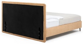 Тапицирано двойно легло с включена подматрачна рамка в цвят горчица 180x200 cm Noira Slim – Bonami Selection