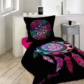 Черно единично памучно спално бельо 140x200 cm Porte Bonheur – douceur d'intérieur