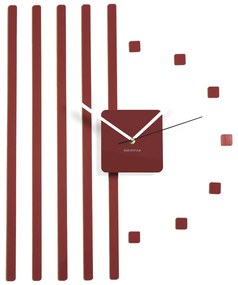 Самозалепващ стенен часовник с ивици Жълто