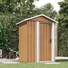 316236 vidaXL Градинска барака, кафява 126x97,5x177 см поцинкована стомана