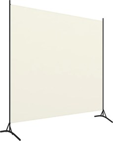 Параван за стая, 1 панел, кремавобял, 175x180 см