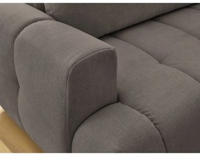 Кафяво-сив сгъваем/с място за съхранение ъглов диван (десен ъгъл/L форма) Fuji – Bobochic Paris