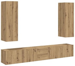 3328960 vidaXL Комплект от 5 части за стенен монтаж на телевизора