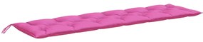 Възглавница за градинска пейка розова 200x50x7 см текстил