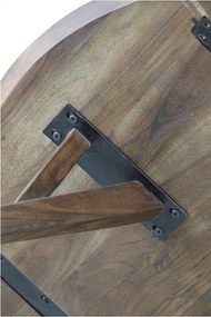 Кафява кръгла трапезна маса с акациев плот ø 120 cm Quenza – Light &amp; Living