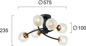 таванна светлина Viokef Ifigenia осветително тяло с шест светлини
