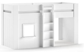 Бяло повдигнато легло от бор 90x200 cm RENO - Vipack