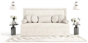 Кремаво тапицирано единично легло 100x200 cm Scala – Maison de Rêve