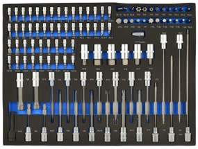 Комплект гаечни ключове TORX и накрайници 102бр CRV G10833B