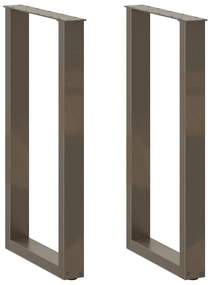 4013223 vidaXL Крака за бар маса, U-образни, 2 бр., естествена стомана, 50 x (90-91) см, стомана