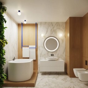 Тъмносиня стенна лампа Orbital – Sollux