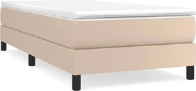 3120687 vidaXL Рамка за легло с пружини, капучино, 100x200 см, изкуствена кожа