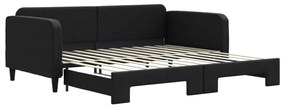 3196823 vidaXL Канапе с изтеглящо разтегателно легло черно 100x200 см плат