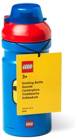 Синя бутилка за вода с червен капак , 390 ml Iconic - LEGO®