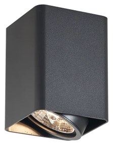 Дизайнерски повърхностно монтиран прожектор черен GU10 70 мм, въртящ се и накланящ се - Vox