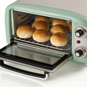 Електрическа фурна Ariete VINTAGE 3919/04, 800W, 10 л, 3 режима, До 230°C, Двойно термо стъкло, Таймер 60 мин, Зелен
