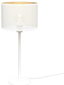 Настолна лампа LOFT SHADE 1xE27/60W/230V Ø 25 см бяла/златиста